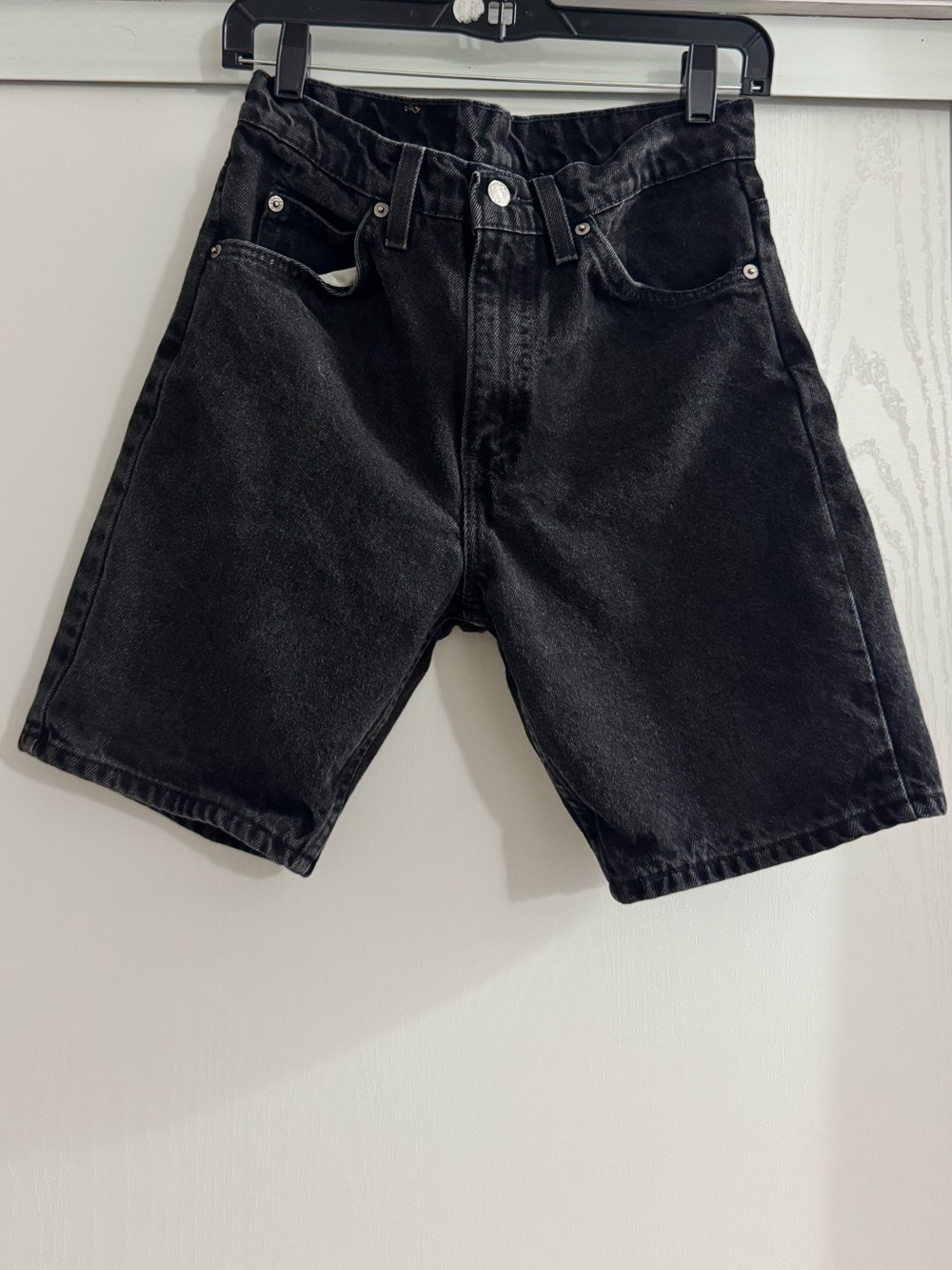 Vintage 1994 Levi's 505 Orange Tab Black Denim Shorts Jorts – Made in USA W30